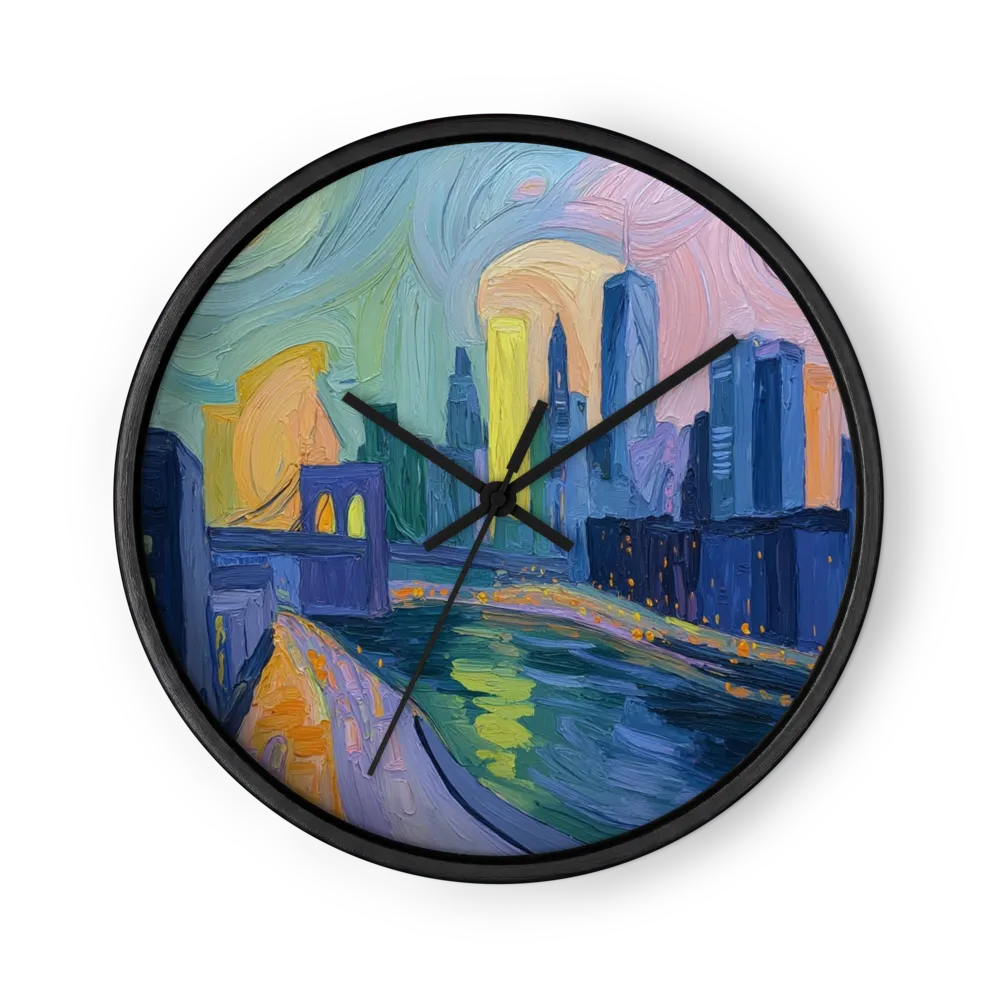 Swirling New York Harbor | Wall Clock