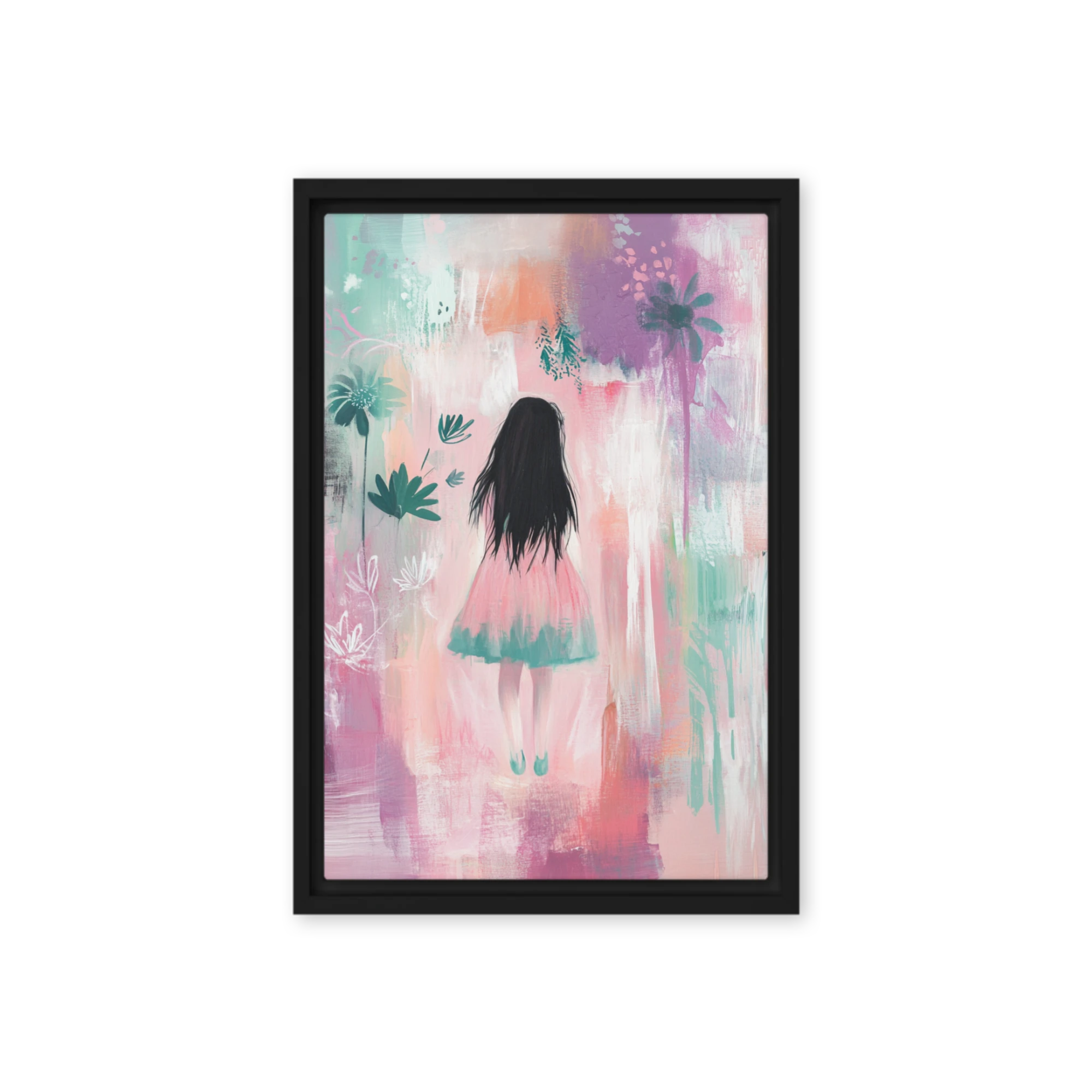 Abstract Girl in Pink Dress