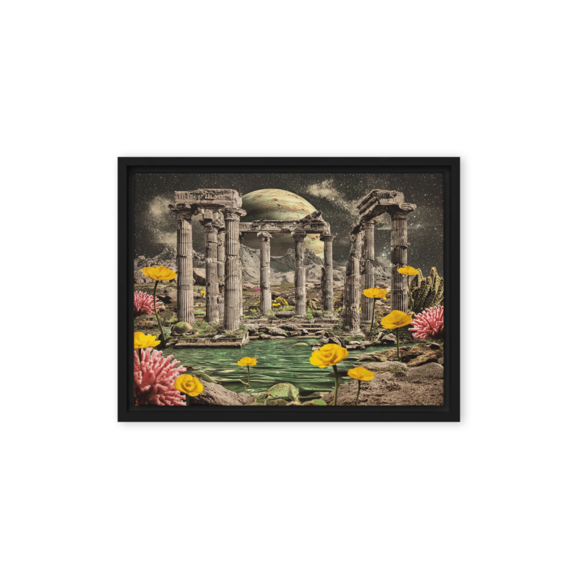 Vintage Dreamscape Collage Wall Art — Sepia, Mustard, Rose