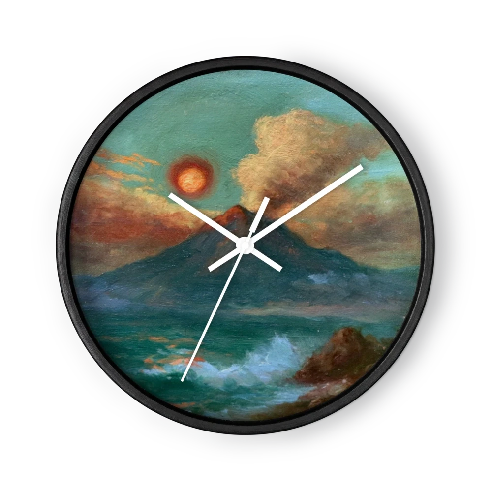 Nostalgic Pastoral Realism Wall Clocks — Moss Green & Rust