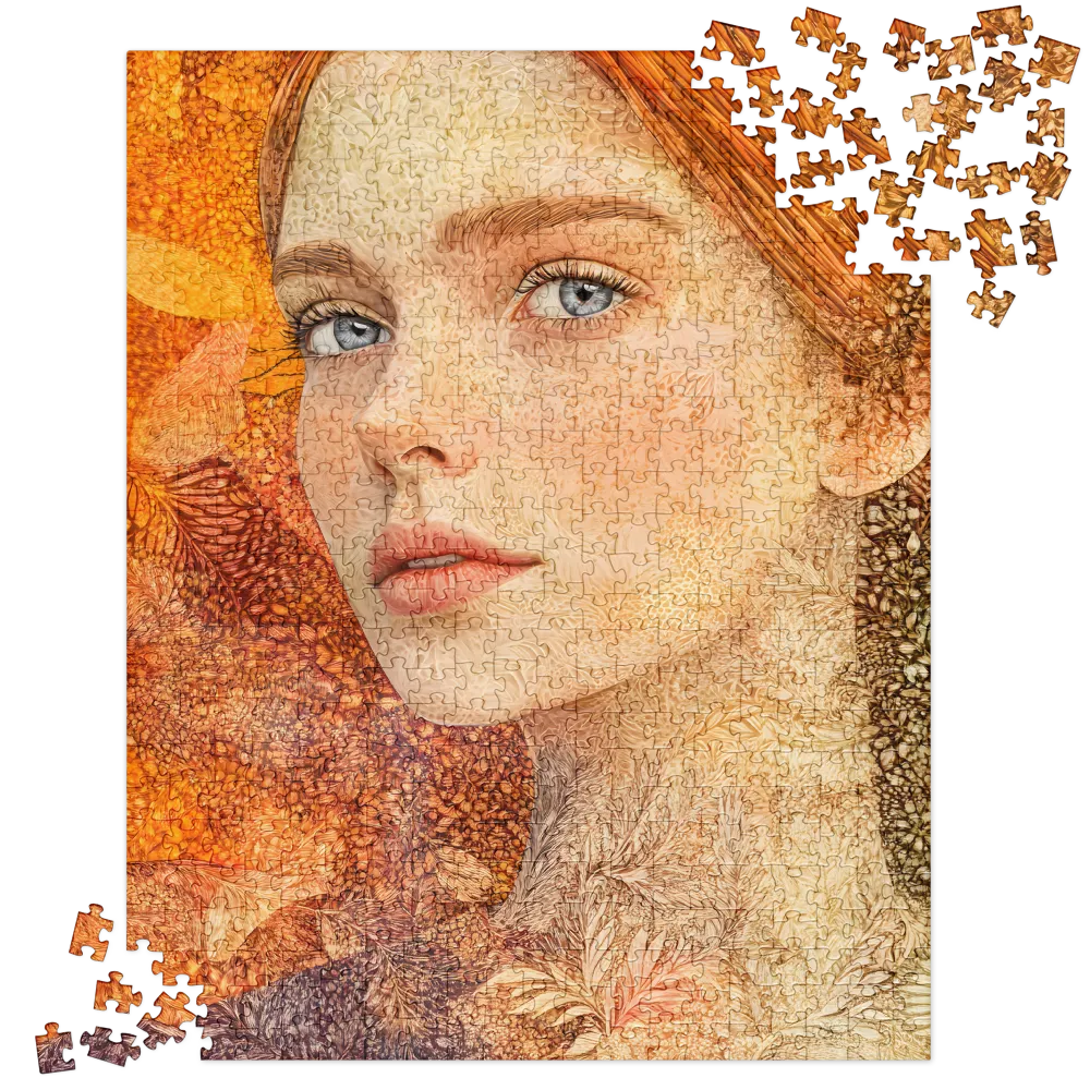 Amber Floral Portrait 
 Jigsaw Puzzle in Tin Box