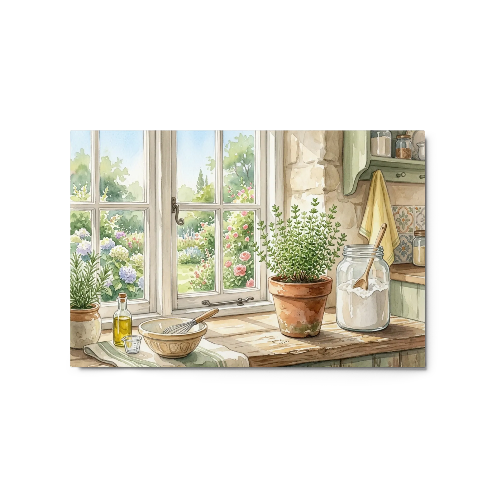 Herbs on the Windowsill 
 Poster with Black Frame | 11″x 14″