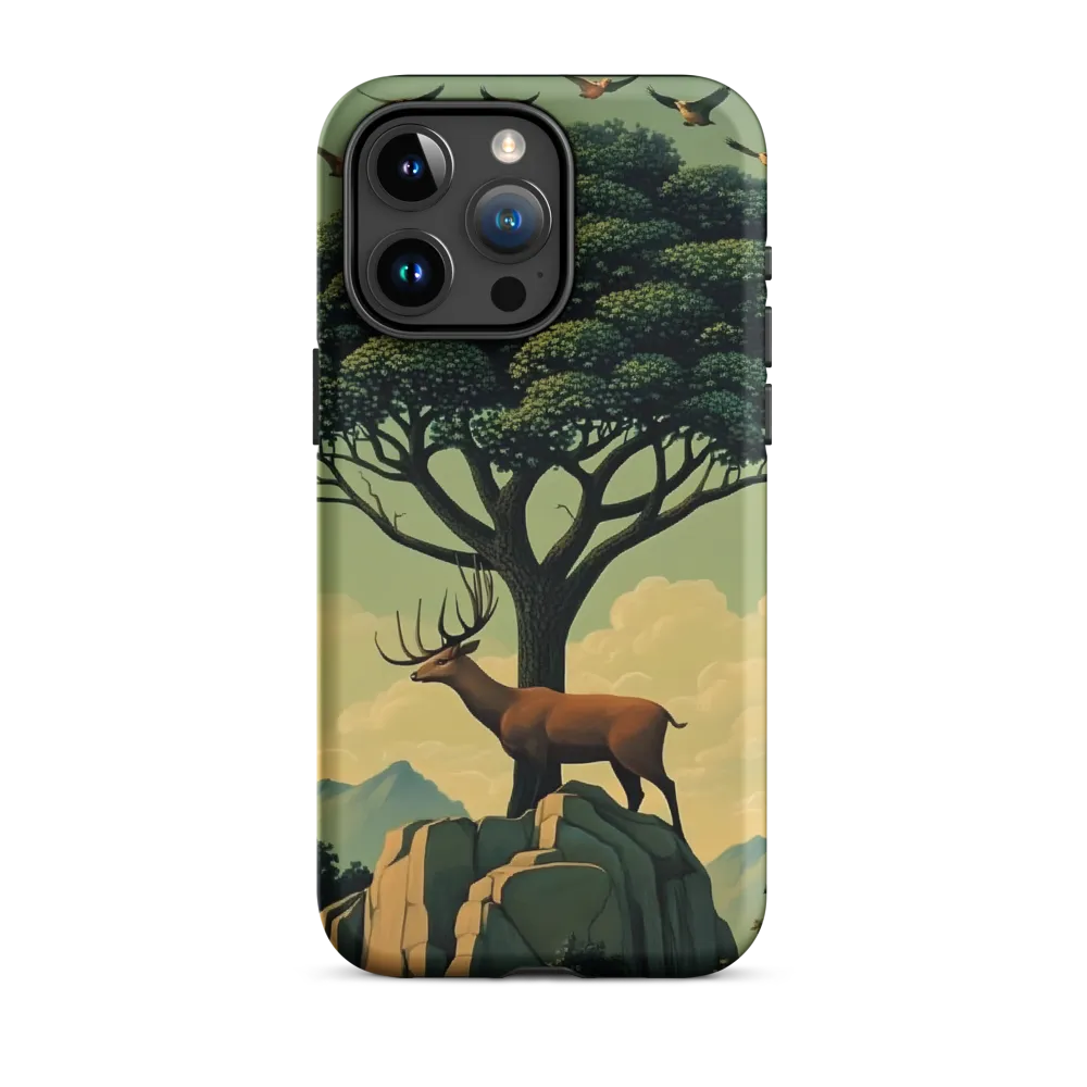 Majestic Deer with Tree and Birds | Phone Case