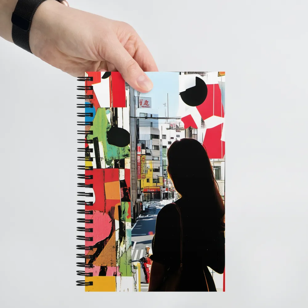 Cityscape Silhouette Collage 
 Spiral Notebook | 140 pages