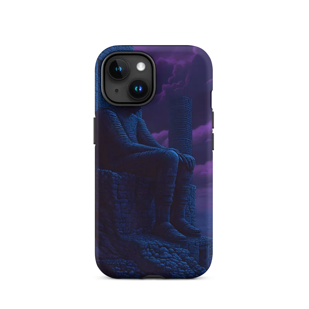 Melancholic Stone Statue in Surreal Landscape | Phone Case