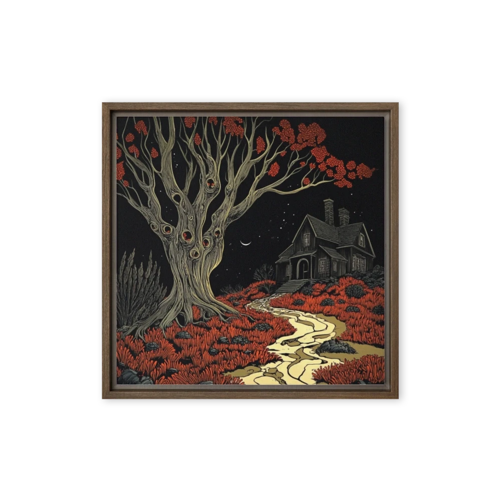 Surreal Tree and House Illustration