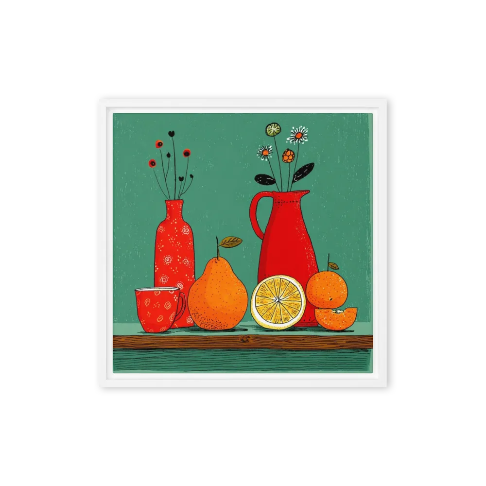 Red Jug and Citrus | Art Print