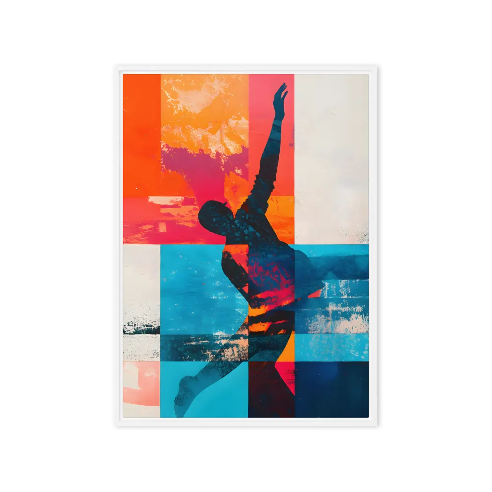 Leap of Color 
 Canvas with Brown Frame