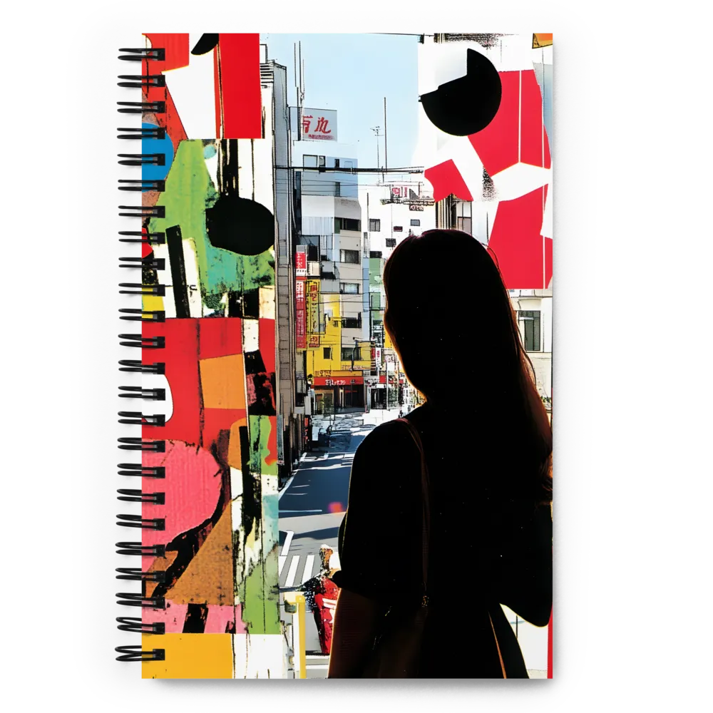 Cityscape Silhouette Collage 
 Spiral Notebook | 140 pages
