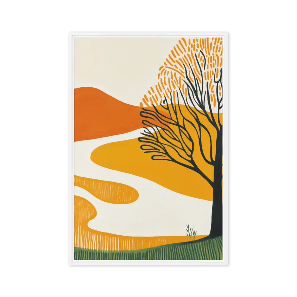 Golden Fields Path 
 Canvas with Brown Frame