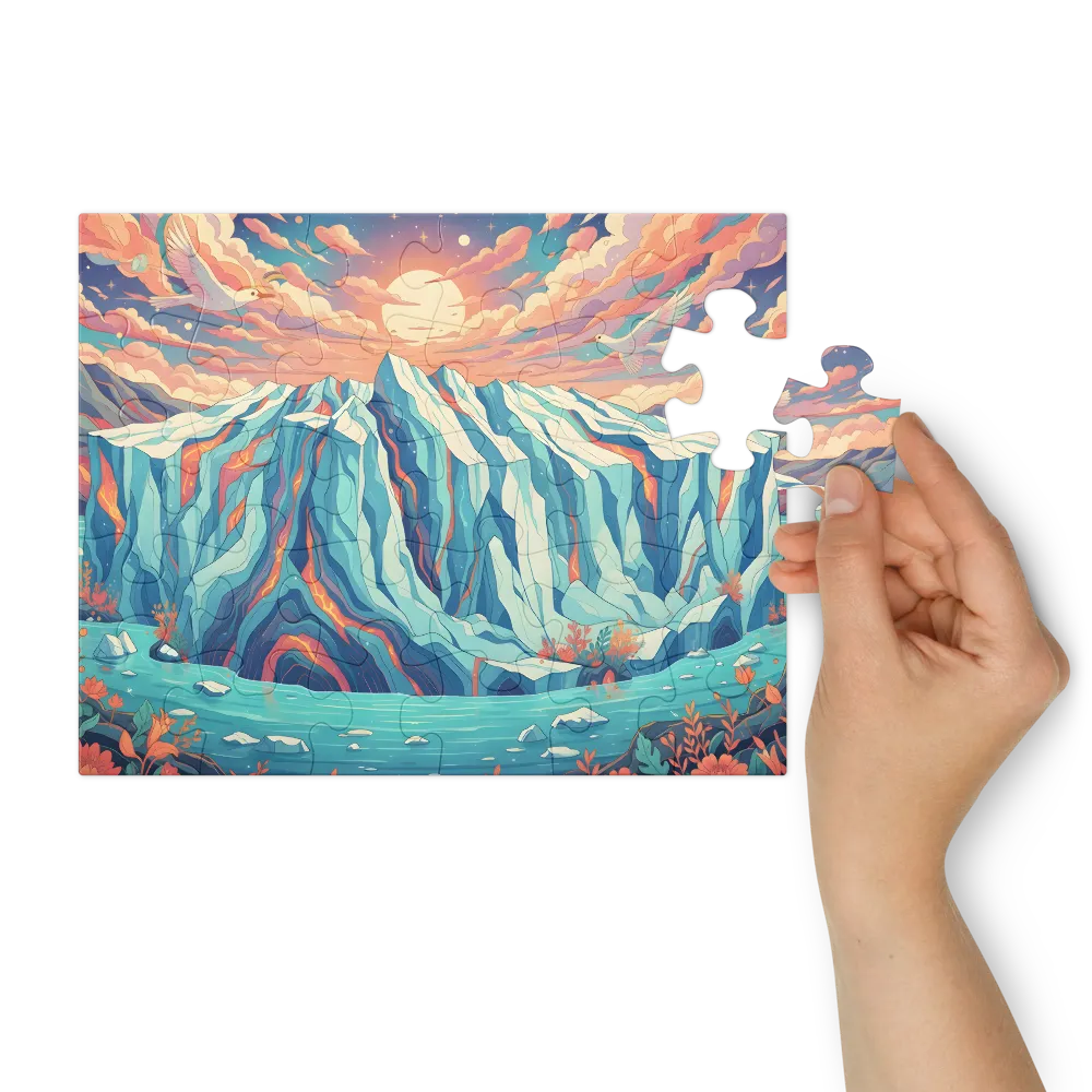 Pastel Iceberg Dreamscape 
 Jigsaw Puzzle in Tin Box
