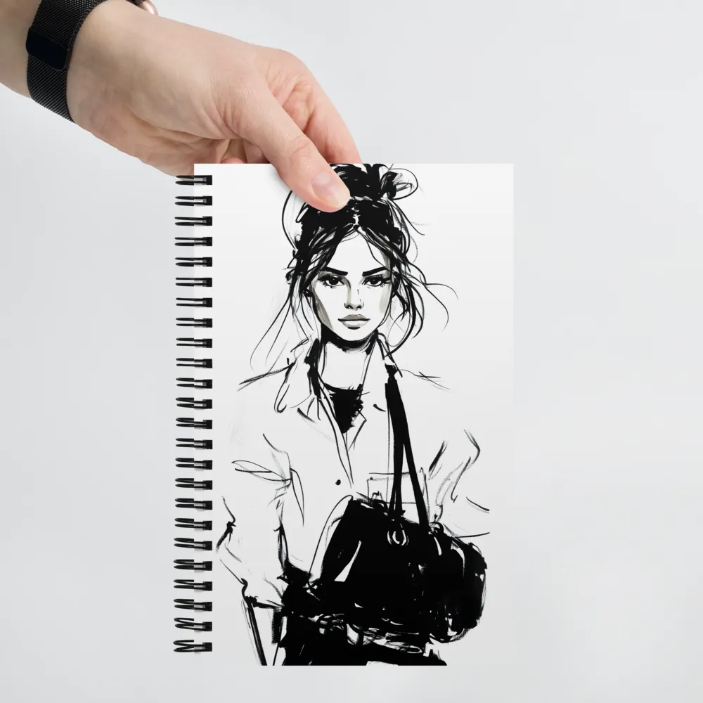 Monochrome Fashion Portrait 
 Spiral Notebook | 140 pages