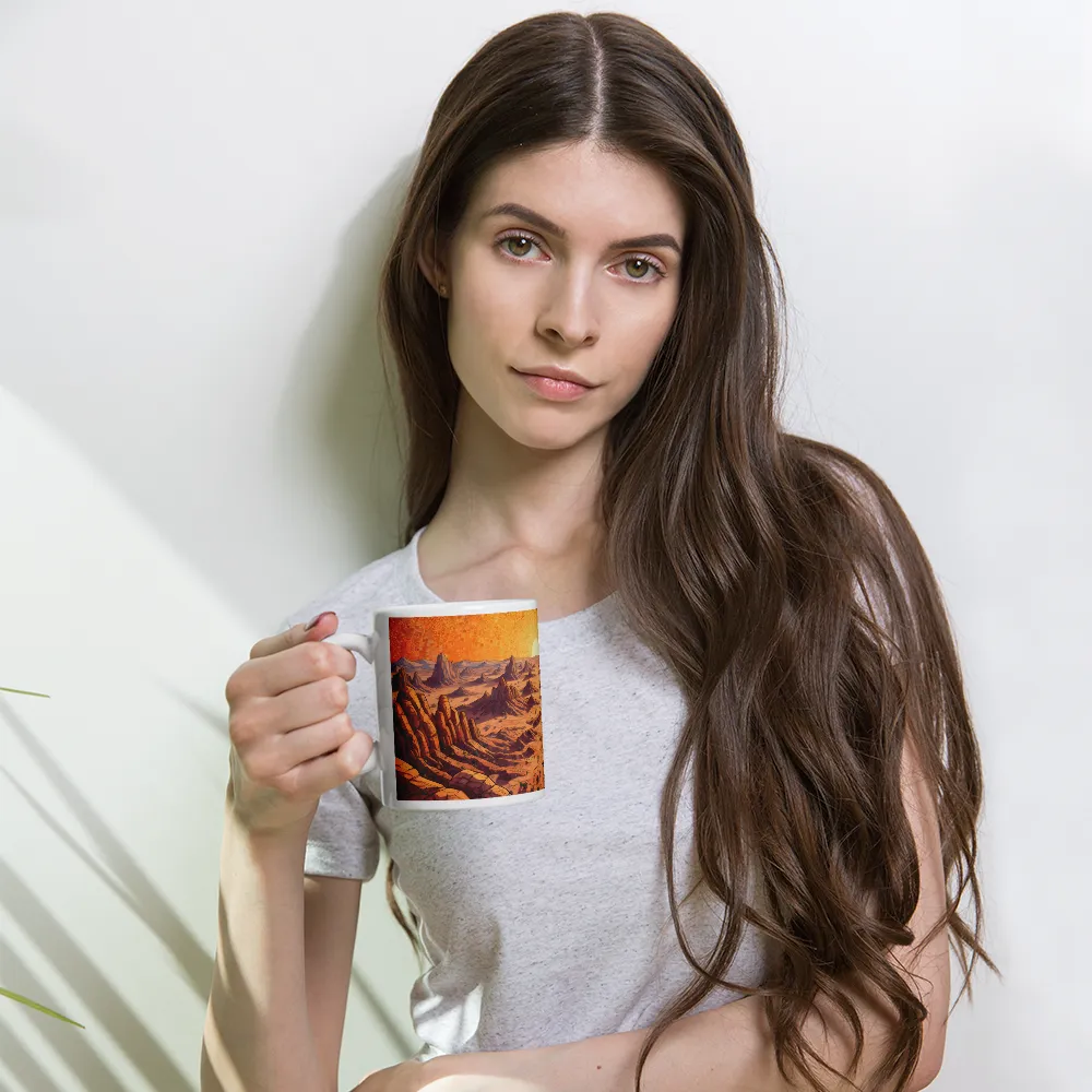 Sunset Over the Badlands 
 Mug with Red inside | 15 oz