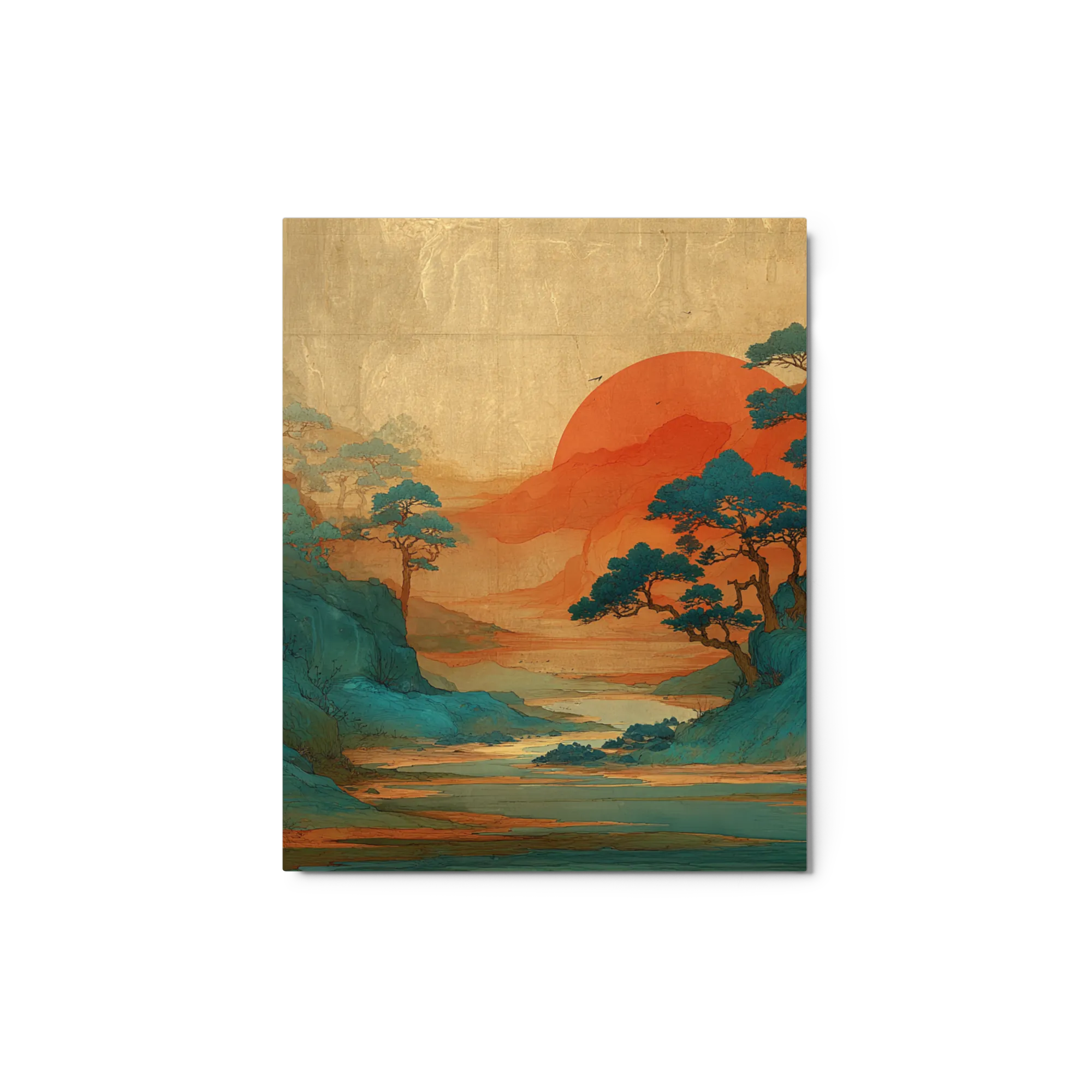 Golden Ukiyo-e Sunset