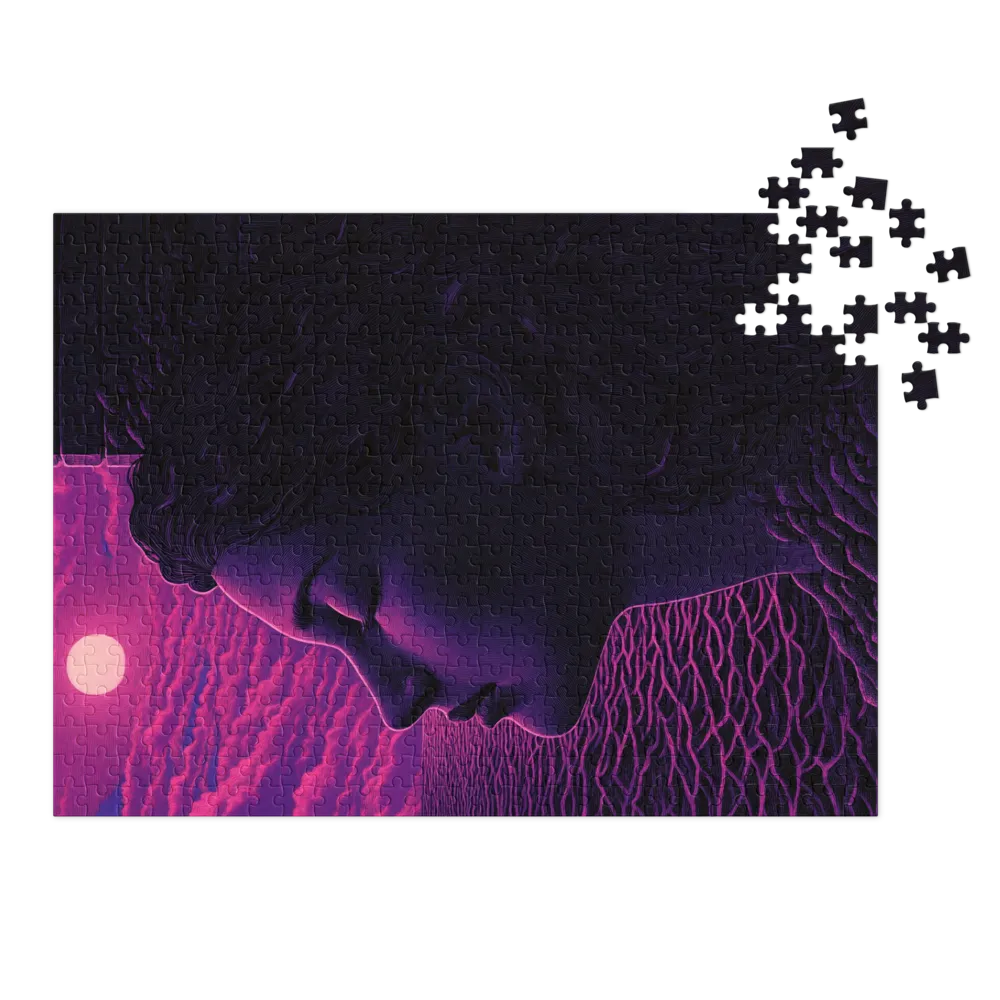 Surreal Woman by Purple Sea