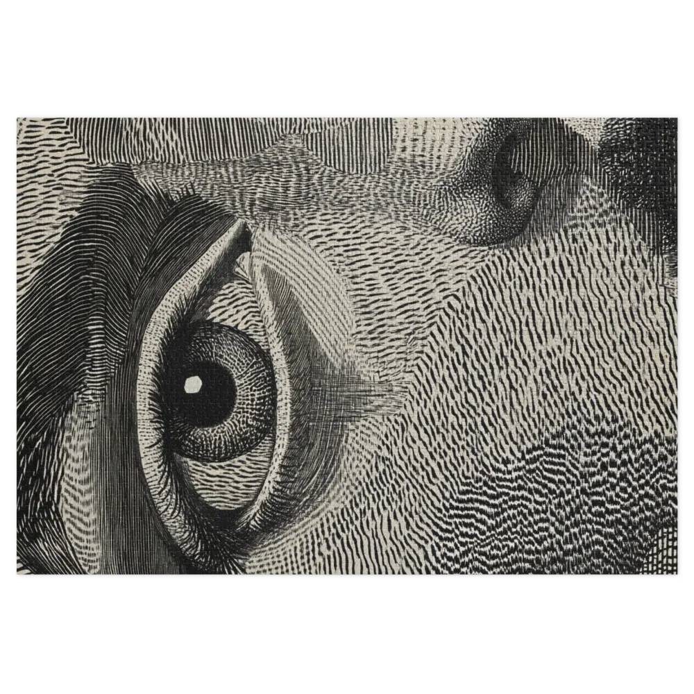 Intricate Black and White Eye Portrait | Jigsaw Puzzle (252/520 pieces)