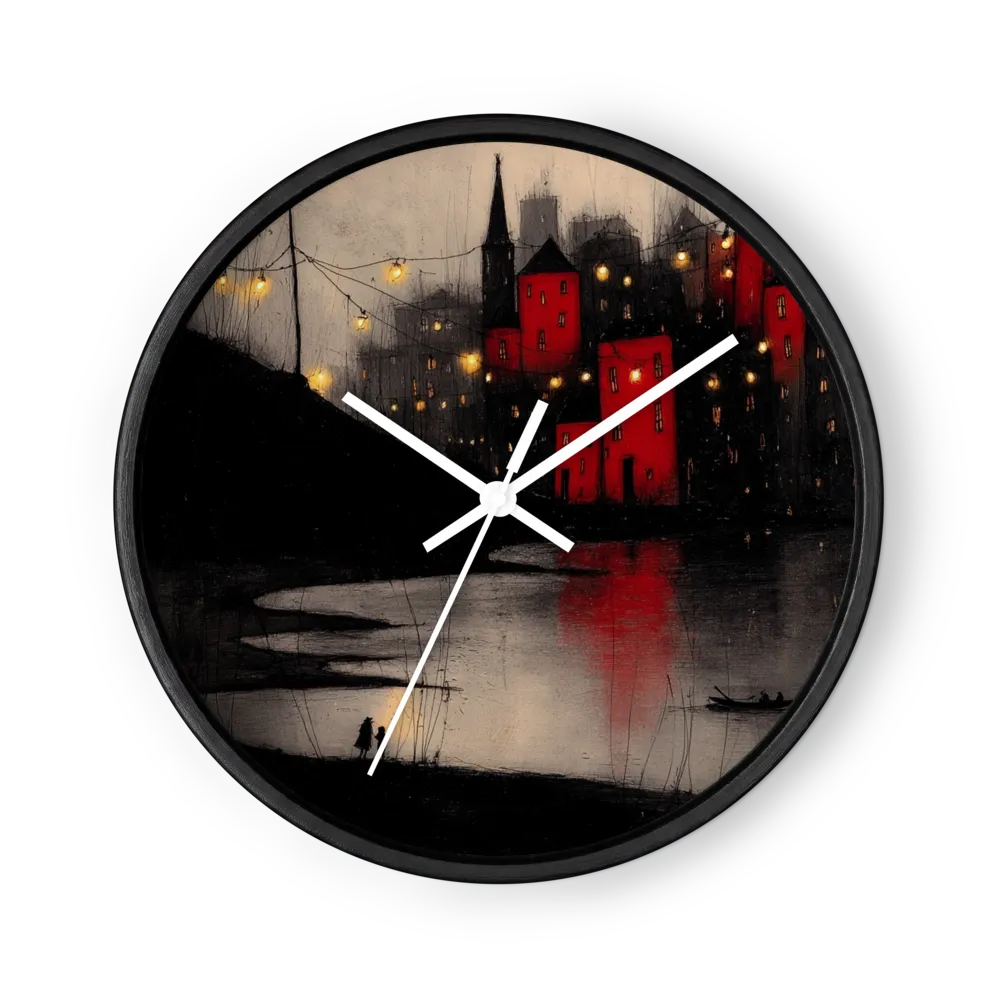 Gothic Crimson Sketchbook Wall Clocks — Soot Black, Blood Red
