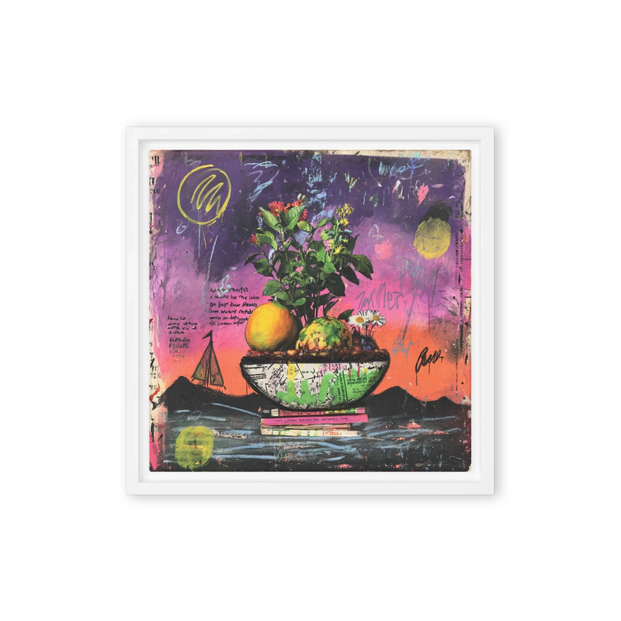 Botanical Still Life with Graffiti