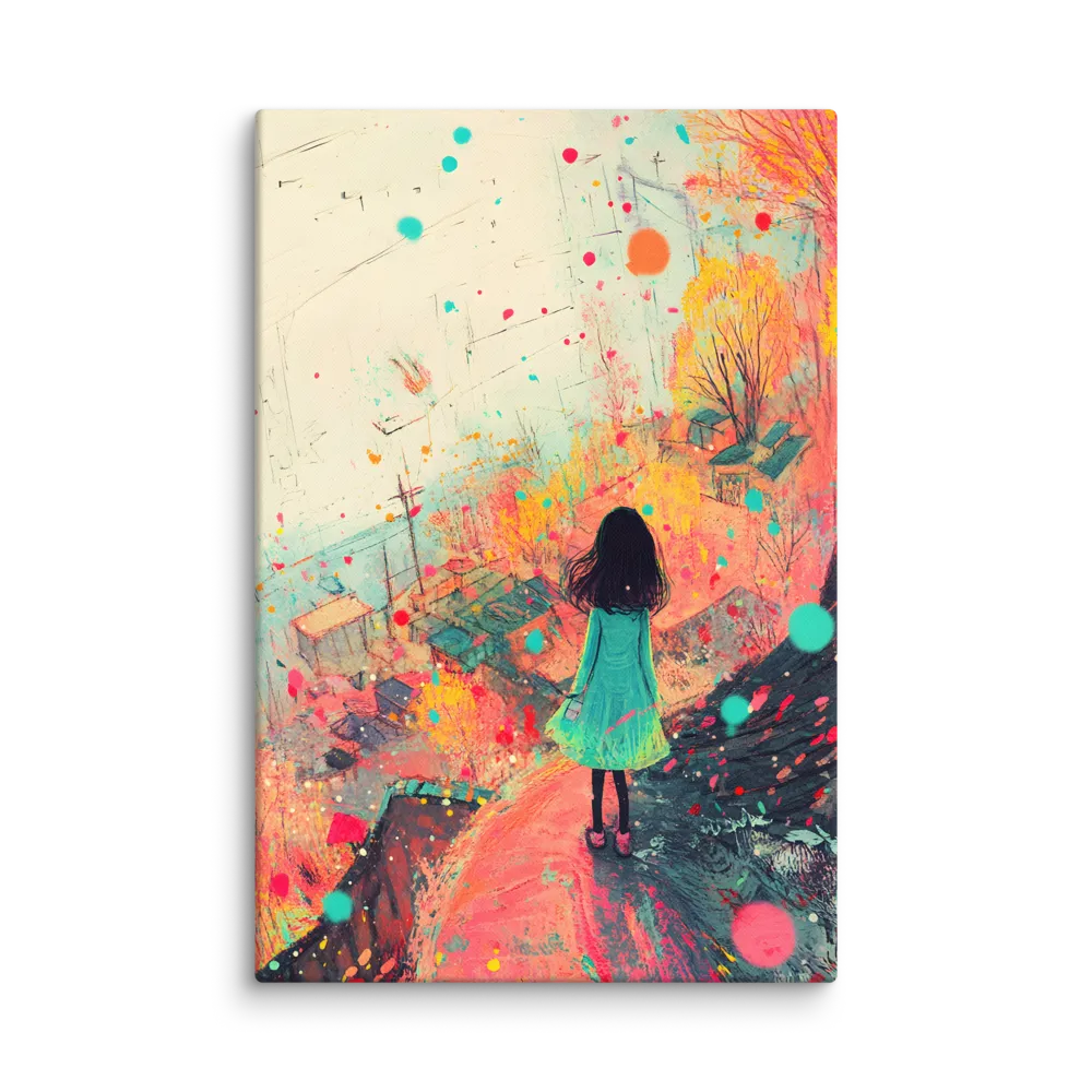 Overlooking the Colorful Village 
 Canvas | 32″x 48″
