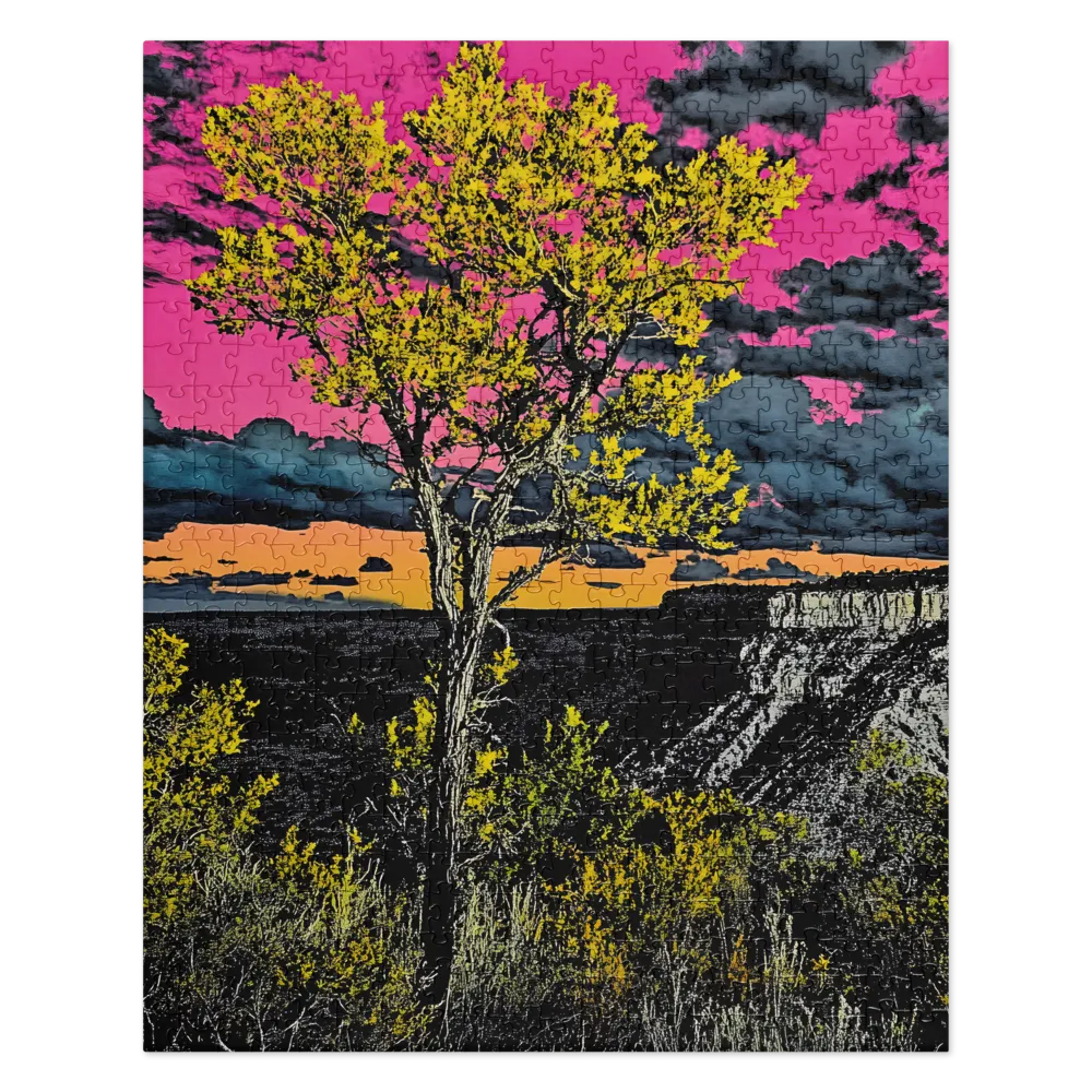 Neon Canyon Sunset 
 Jigsaw Puzzle in Tin Box