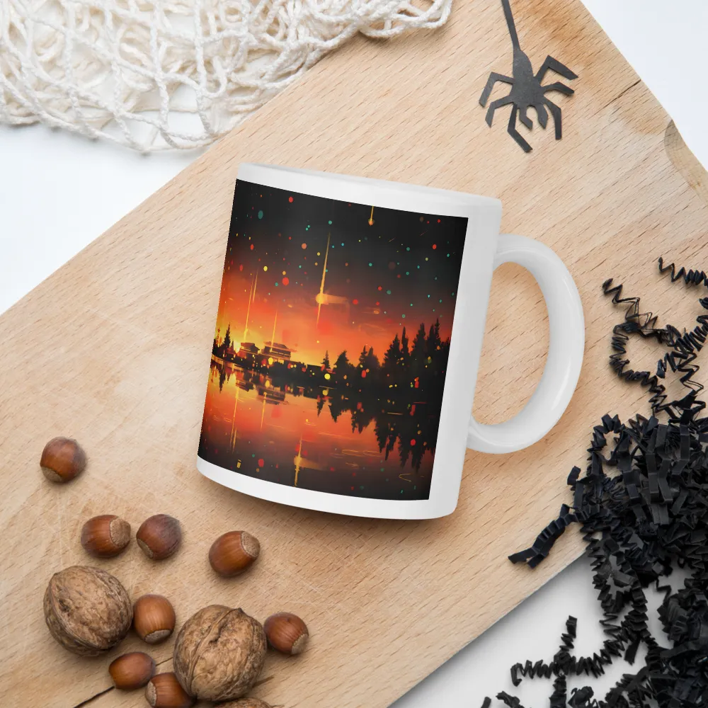 Pagoda Reflections at Dusk 
 Mug with Red inside | 15 oz