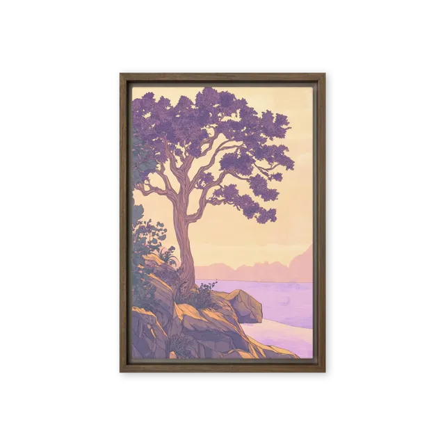 Twilight Tree on Rocky Shore | Art Print