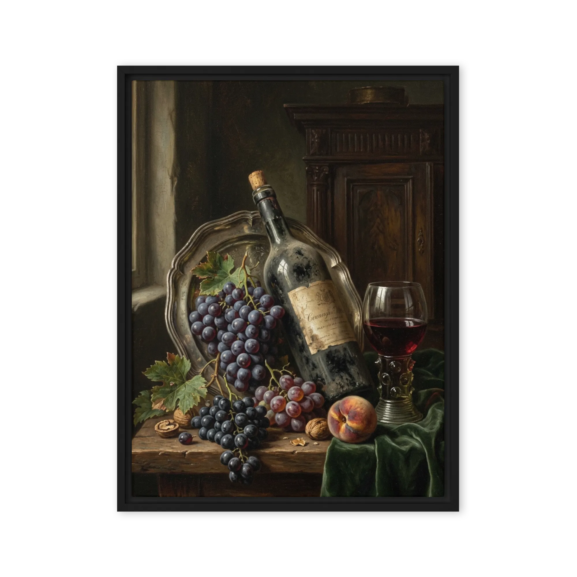 The Grapes of Bacchus 
 Poster with Red oak Frame | 12″x 16″