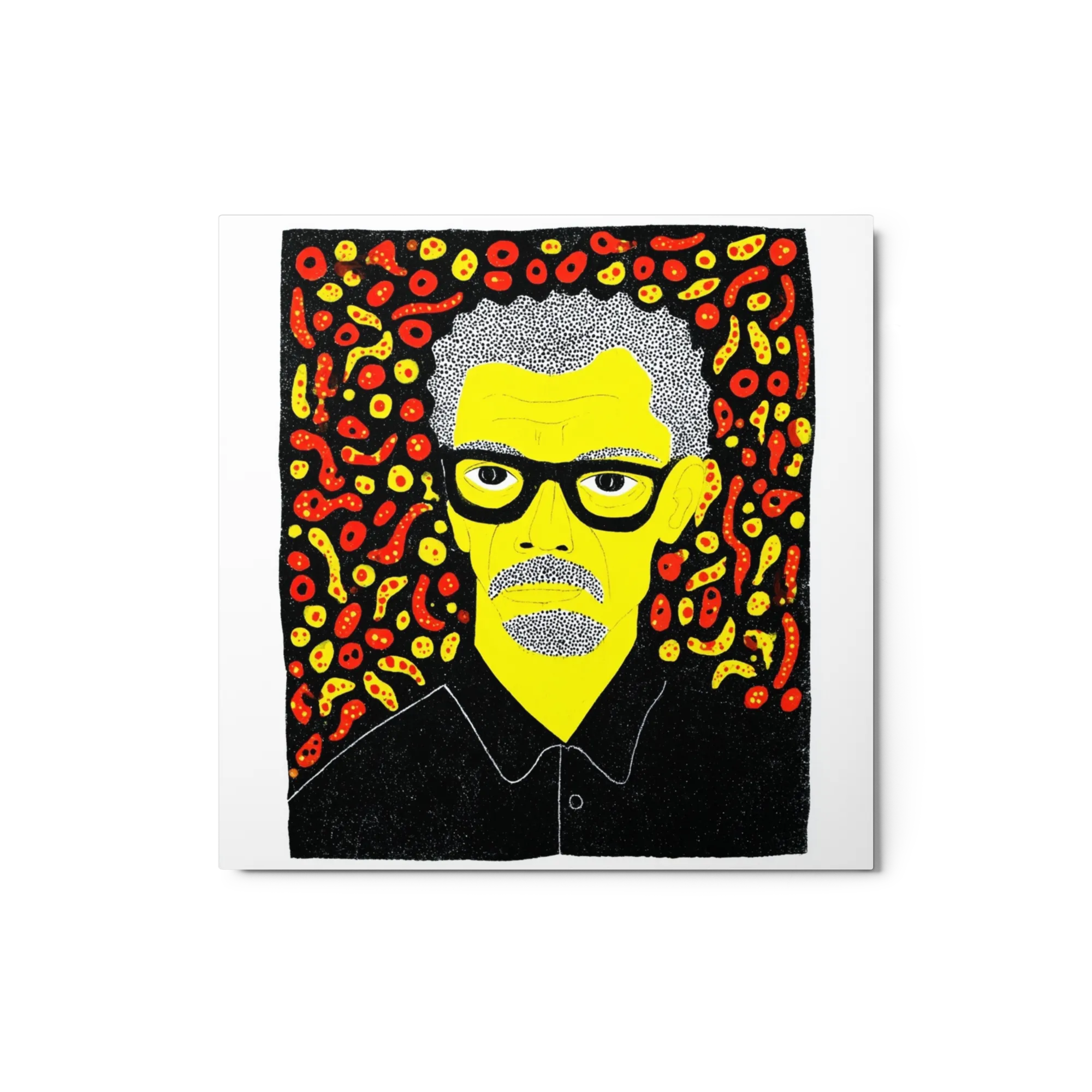 Yellow Portrait with Cellular Motifs