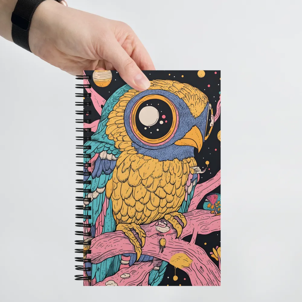 Cosmic Owl Perch 
 Spiral Notebook | 140 pages