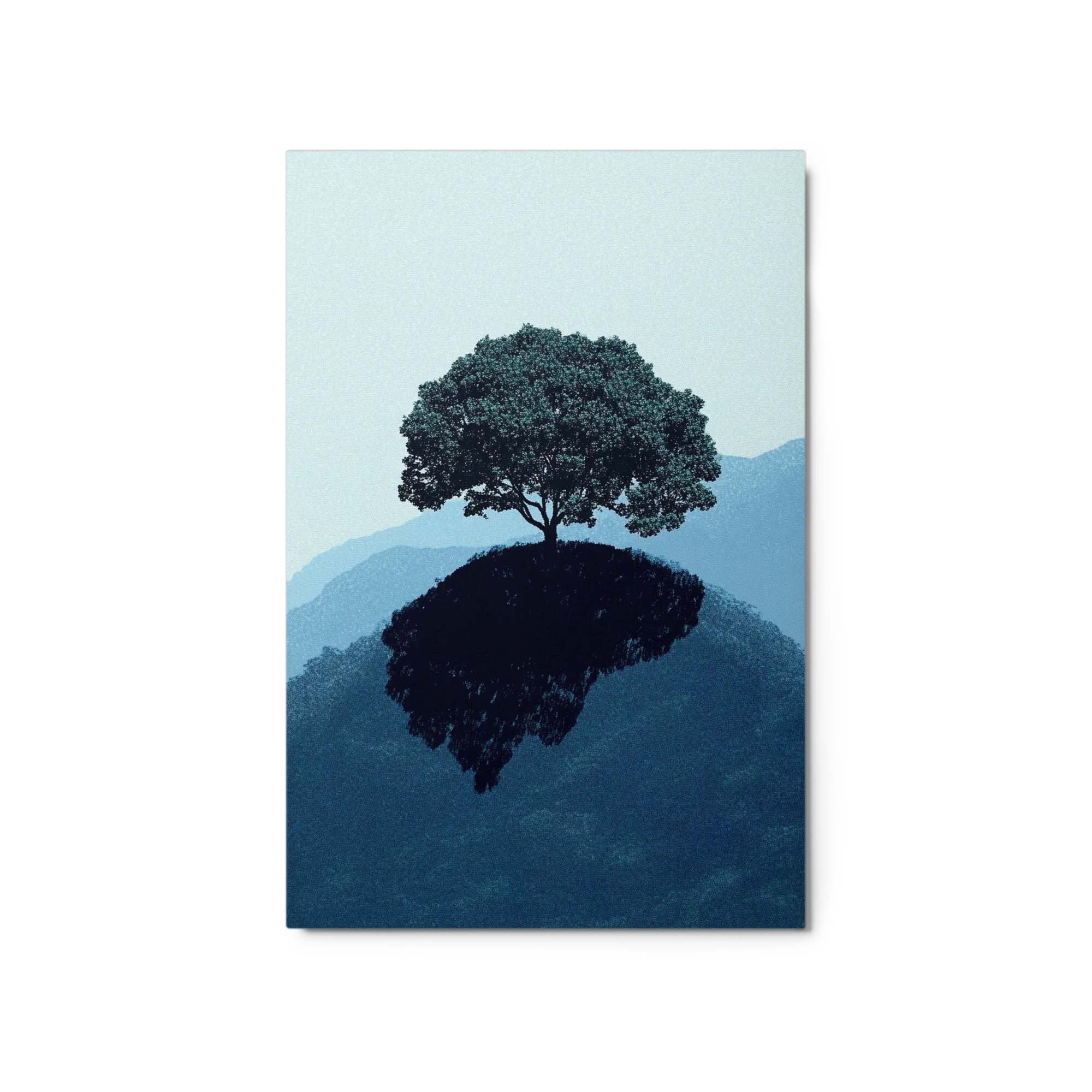 Minimalist Tree on Mountain