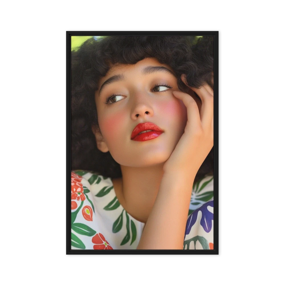 Portrait of a Young Model with Curly Hair