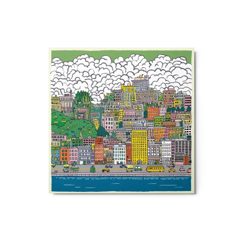 Colorful Hilly City | Art Print