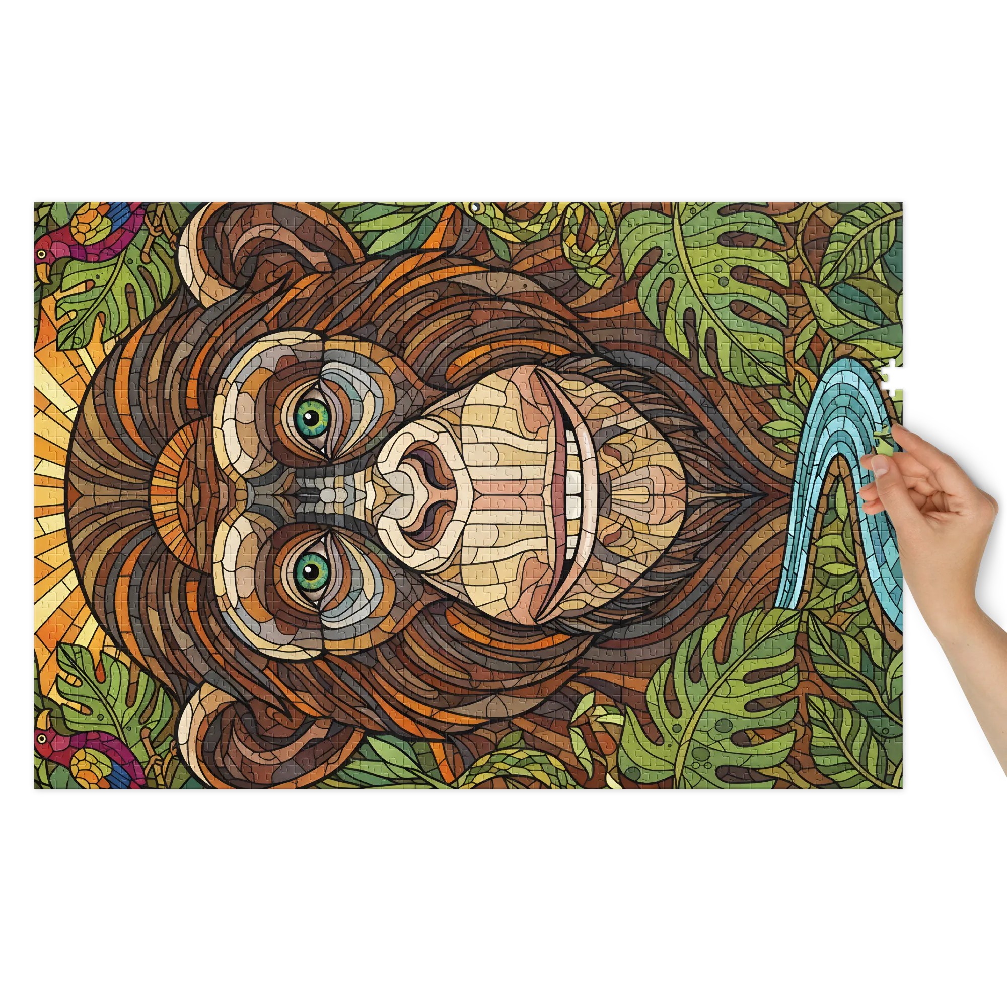 Stained-Glass Chimpanzee | Jigsaw Puzzles
