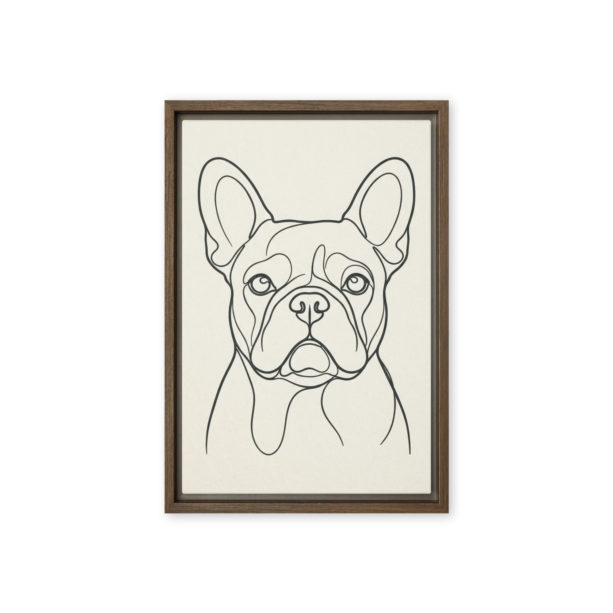 Frenchie in One Line 
 Poster with Black Frame | 16″x 20″