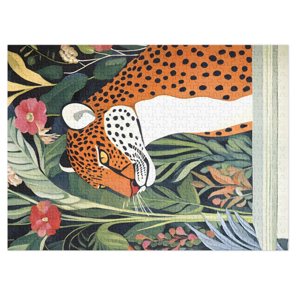 Jungle Leopard Serenity 
 Jigsaw Puzzle in Tin Box