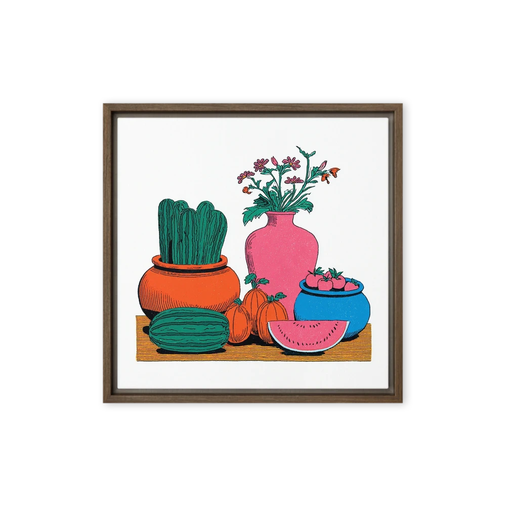 Cactus and Watermelon Still Life | Art Print