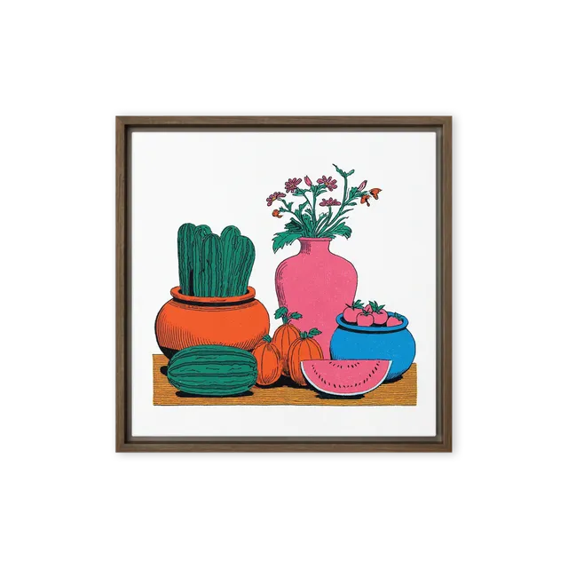 Cactus and Watermelon Still Life | Art Print