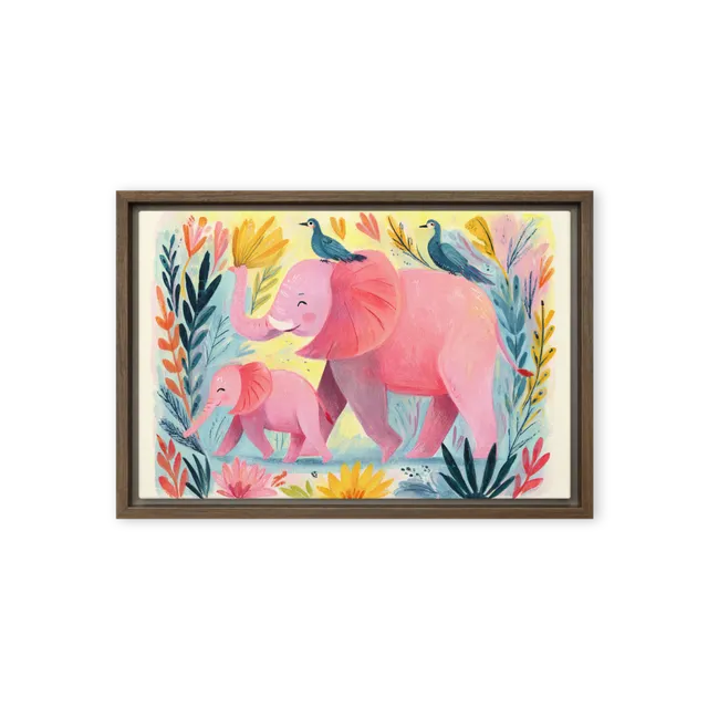 Pink Elephants in the Jungle | Art Print