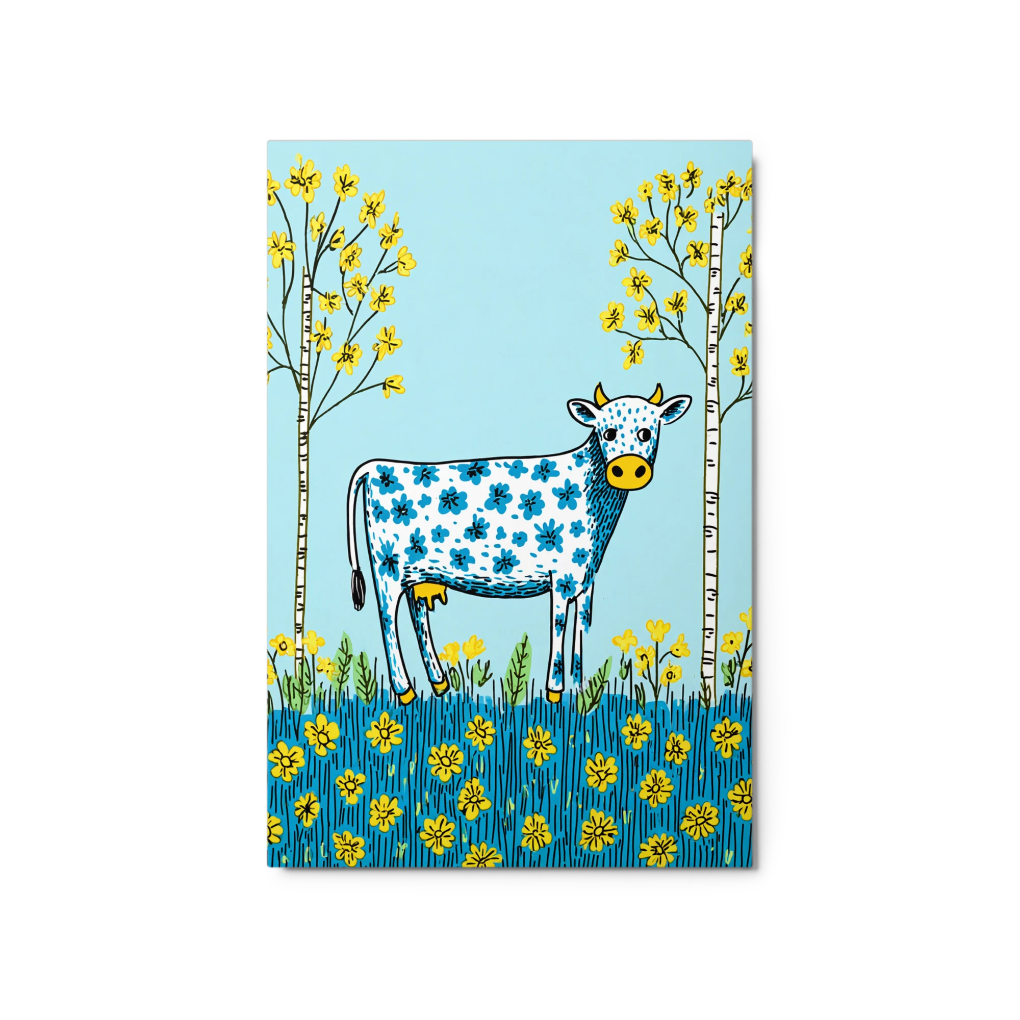 The Floral Meadow Cow | Art Print