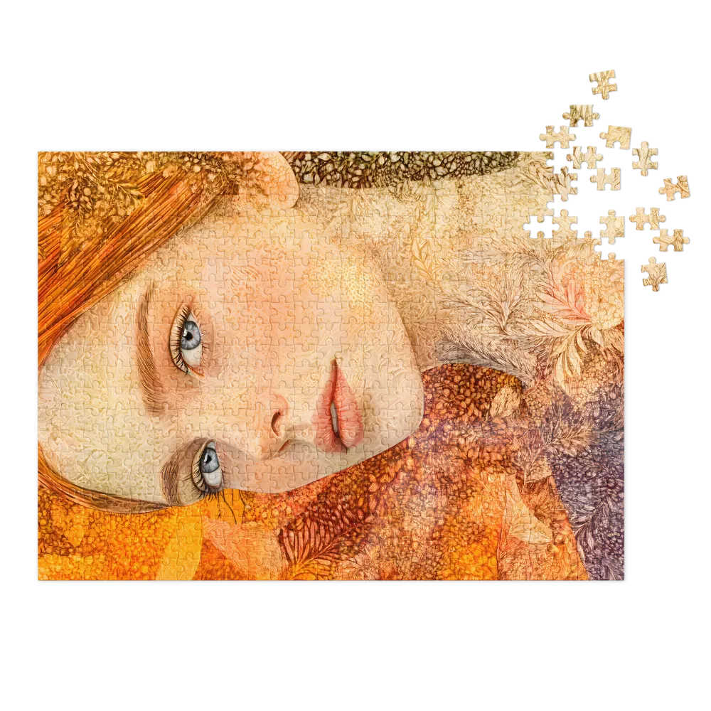 Amber Floral Portrait 
 Jigsaw Puzzle in Tin Box