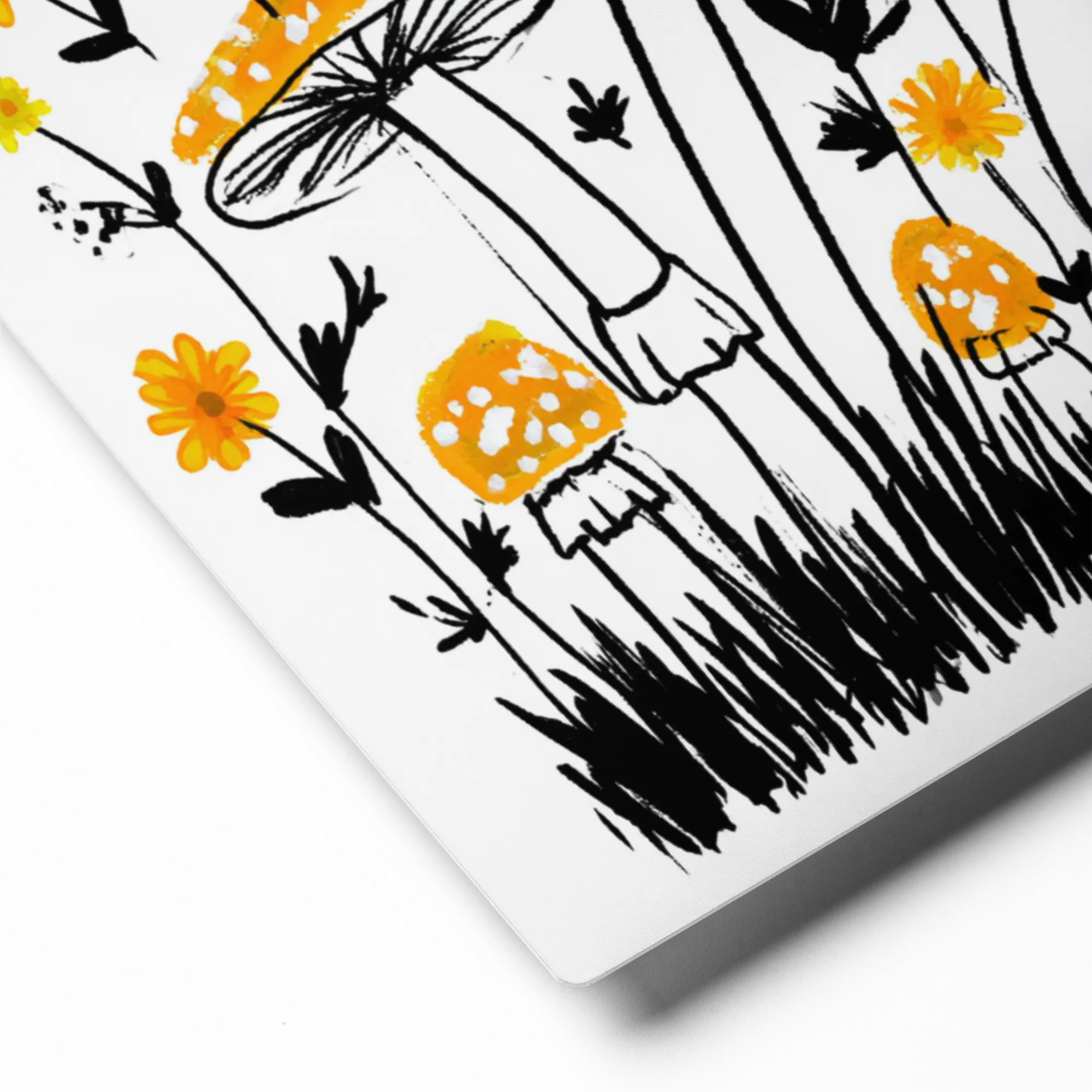 Golden Fungi Meadow | Art Print