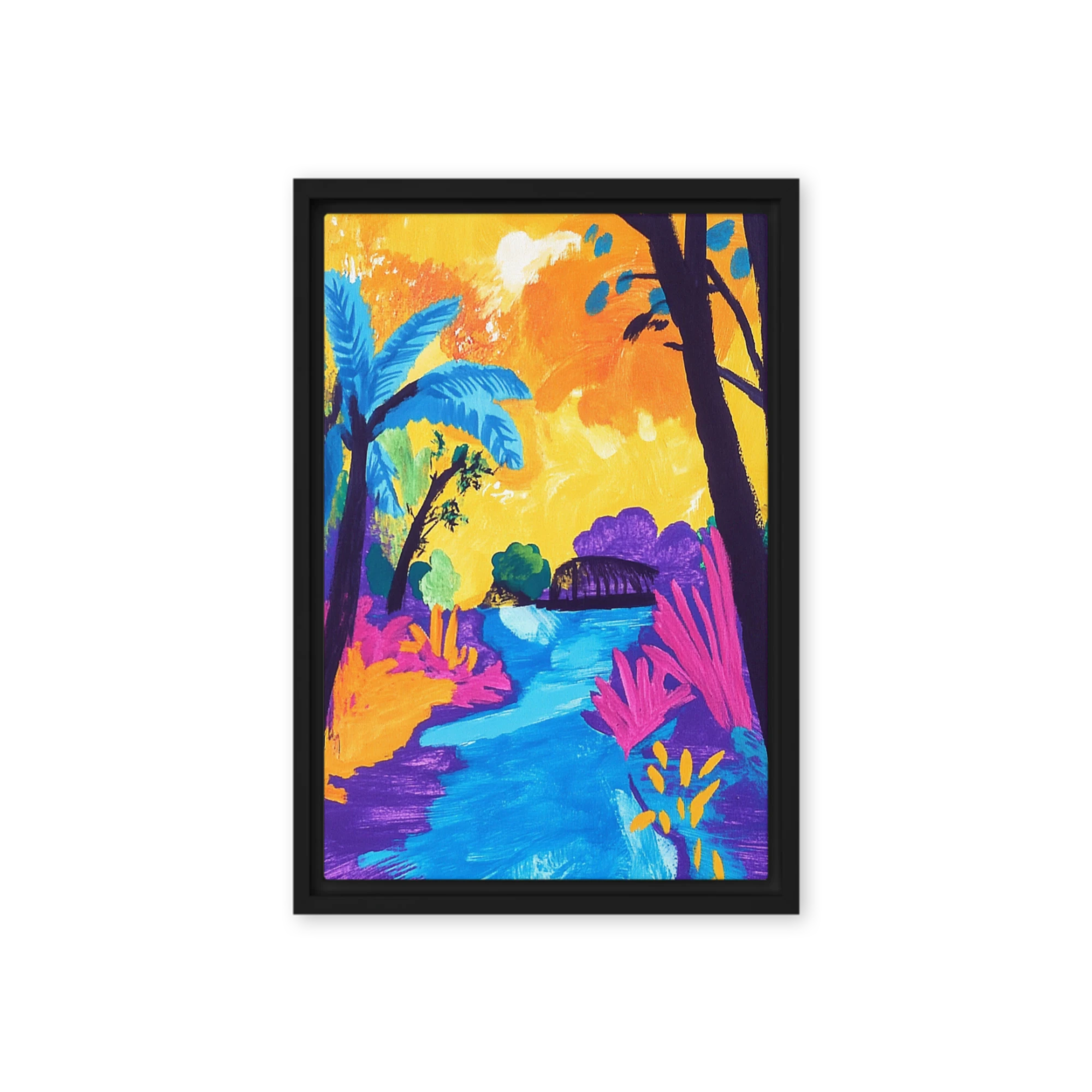 Neon Jungle River | Art Print