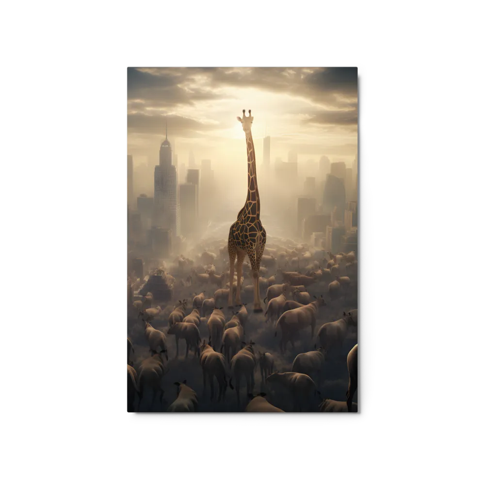 Surreal Giraffe in Urban Landscape