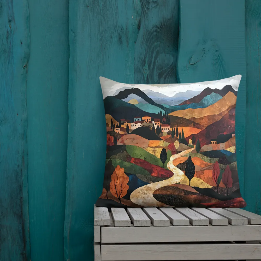 Tuscan Village Collage 
 Pillow Case | 18″×18″
