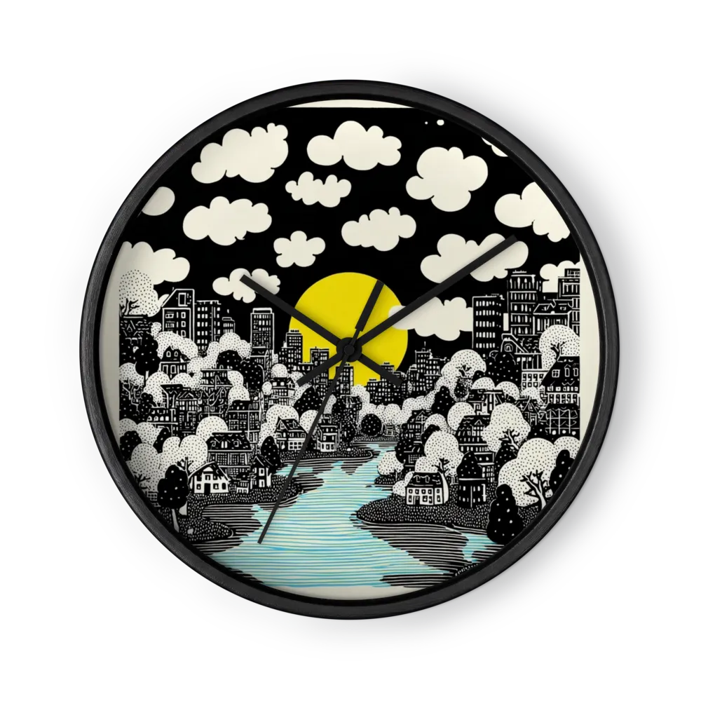 Yellow Sun Over Cityscape