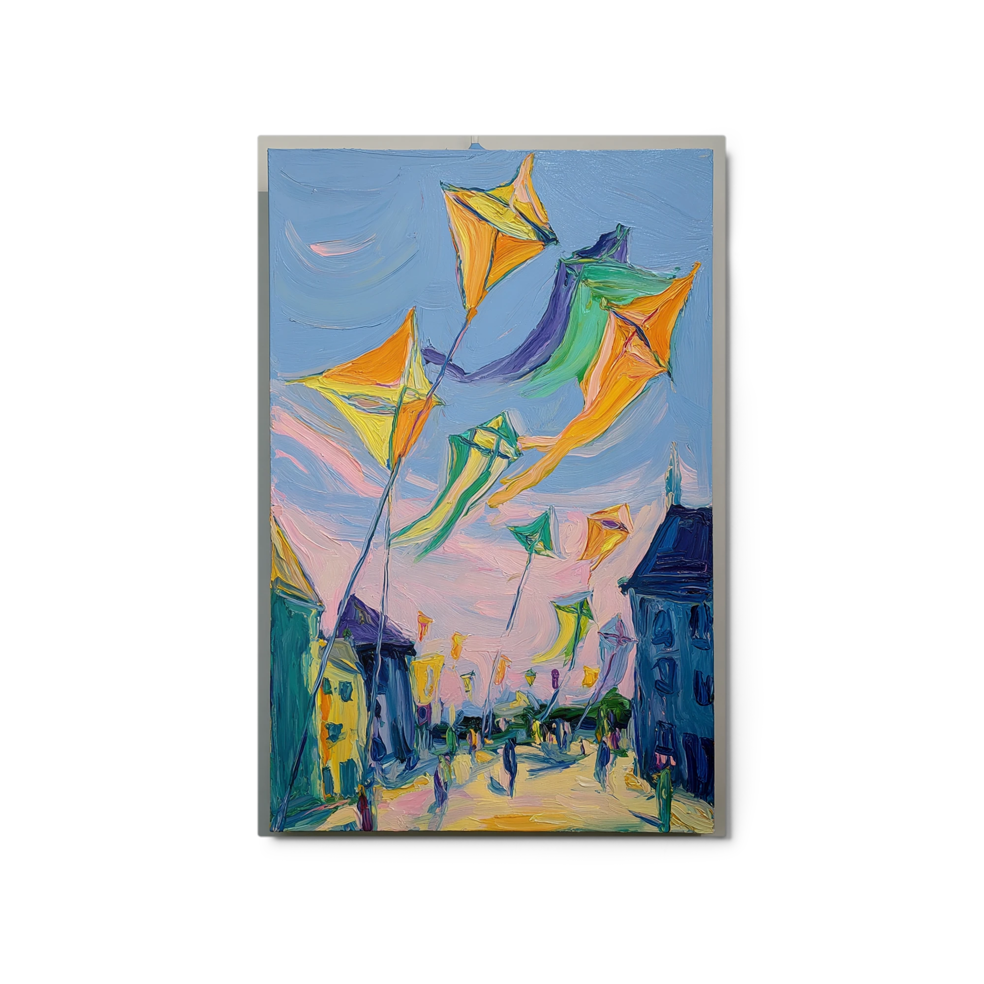 Flying Kites Over Village