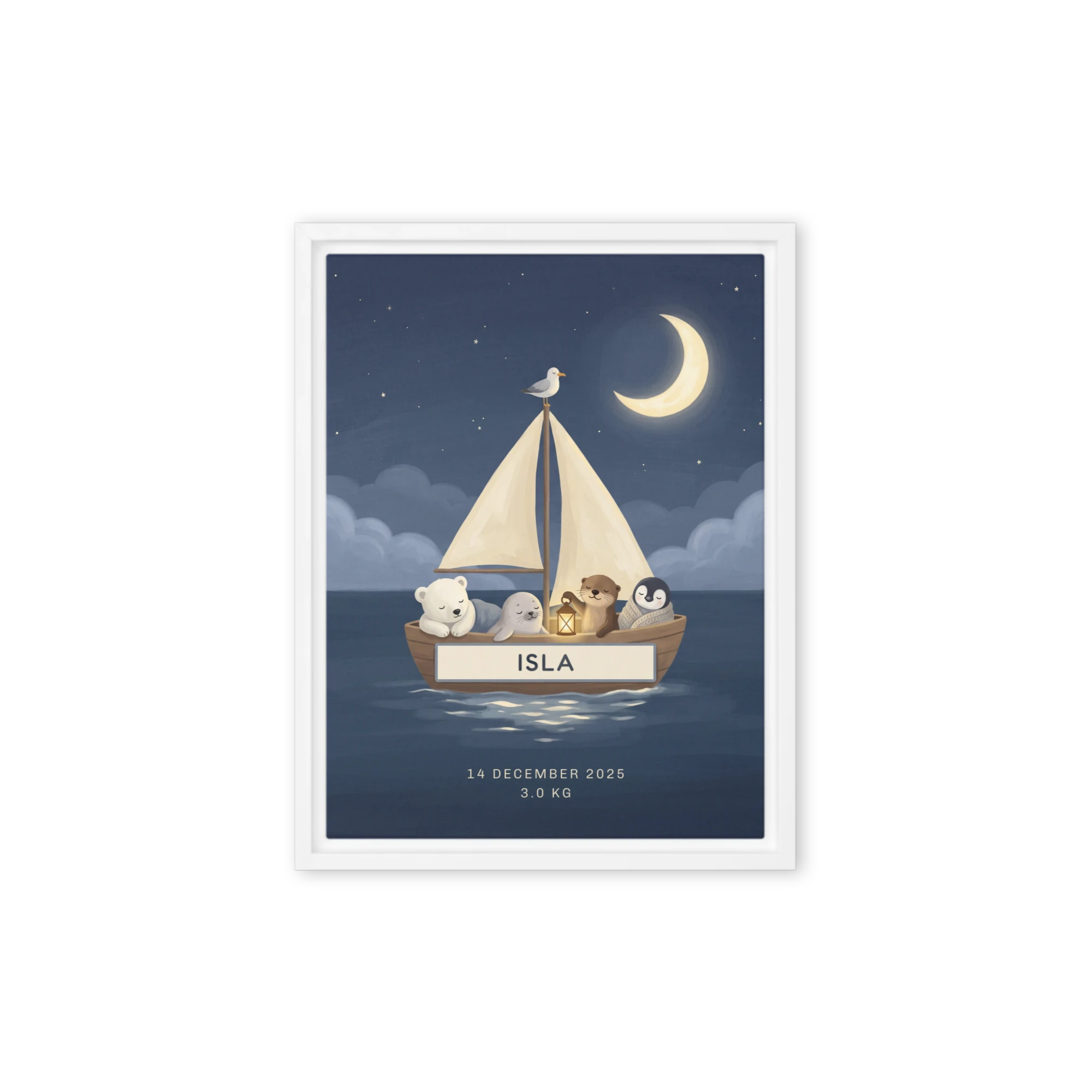 Nursery Name Art — Lullaby Boat