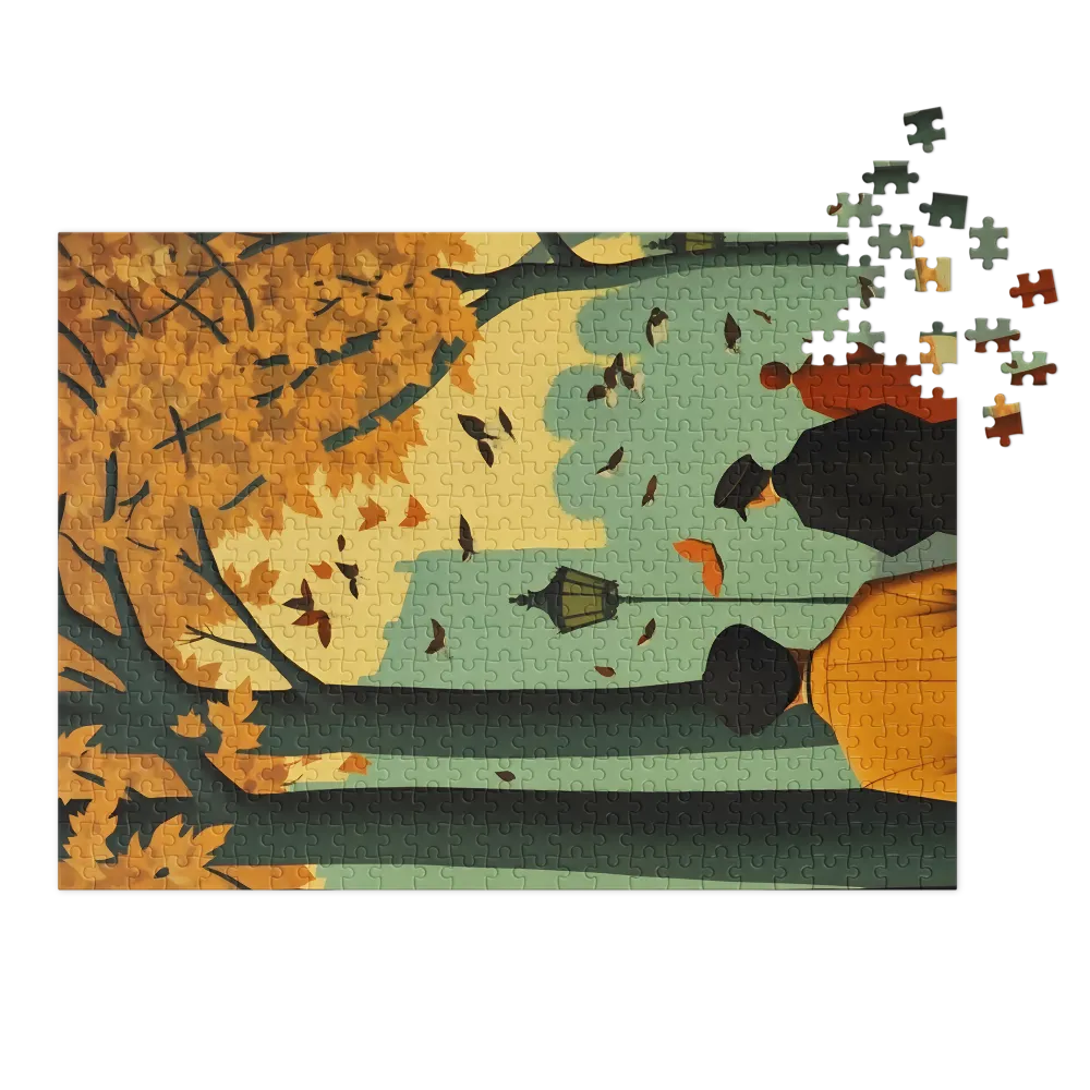Autumnal City Stroll 
 Jigsaw Puzzle in Tin Box