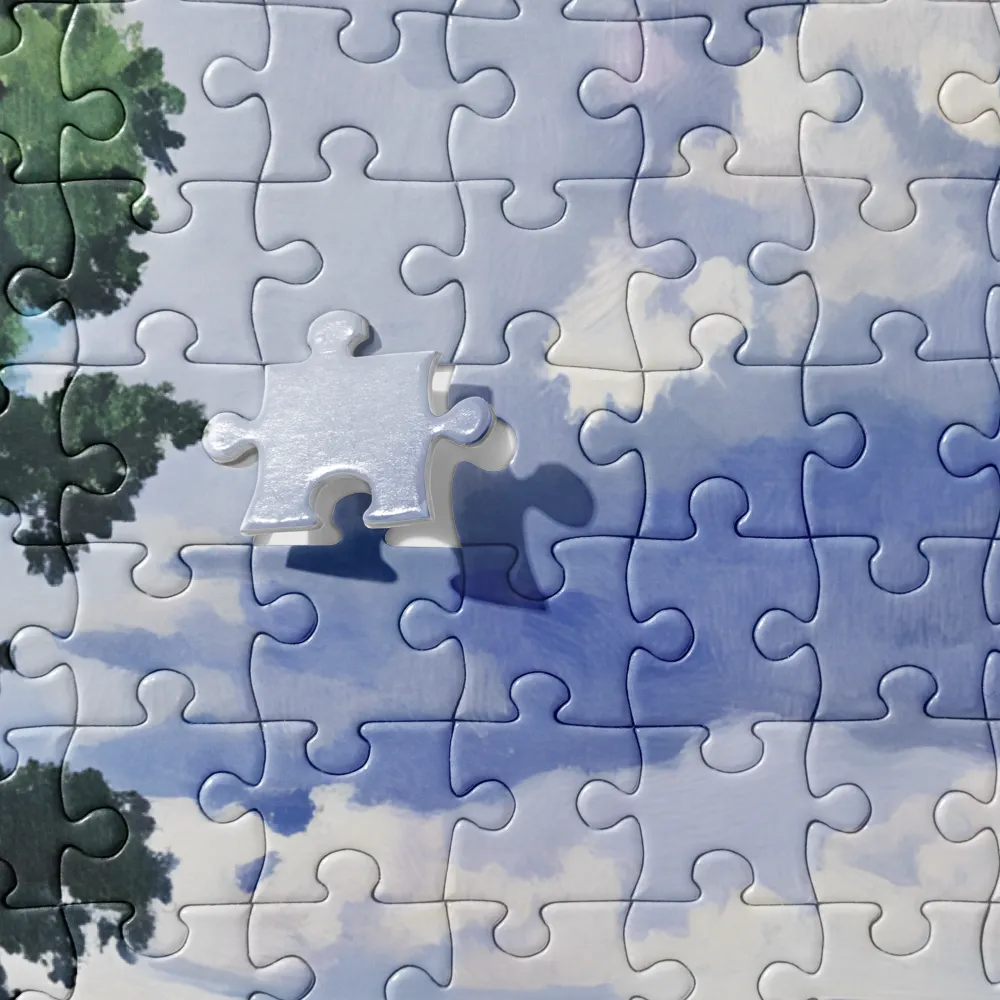 Lone Tree in Summer Fields 
 Jigsaw Puzzle in Tin Box