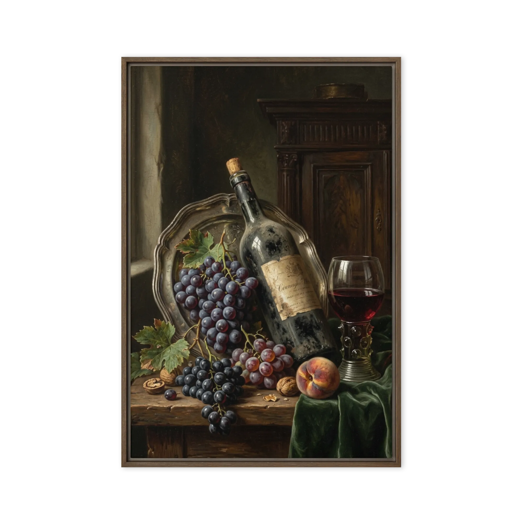 The Grapes of Bacchus 
 Poster with Red oak Frame | 12″x 16″